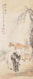 Ni Tian - Figure and Horses