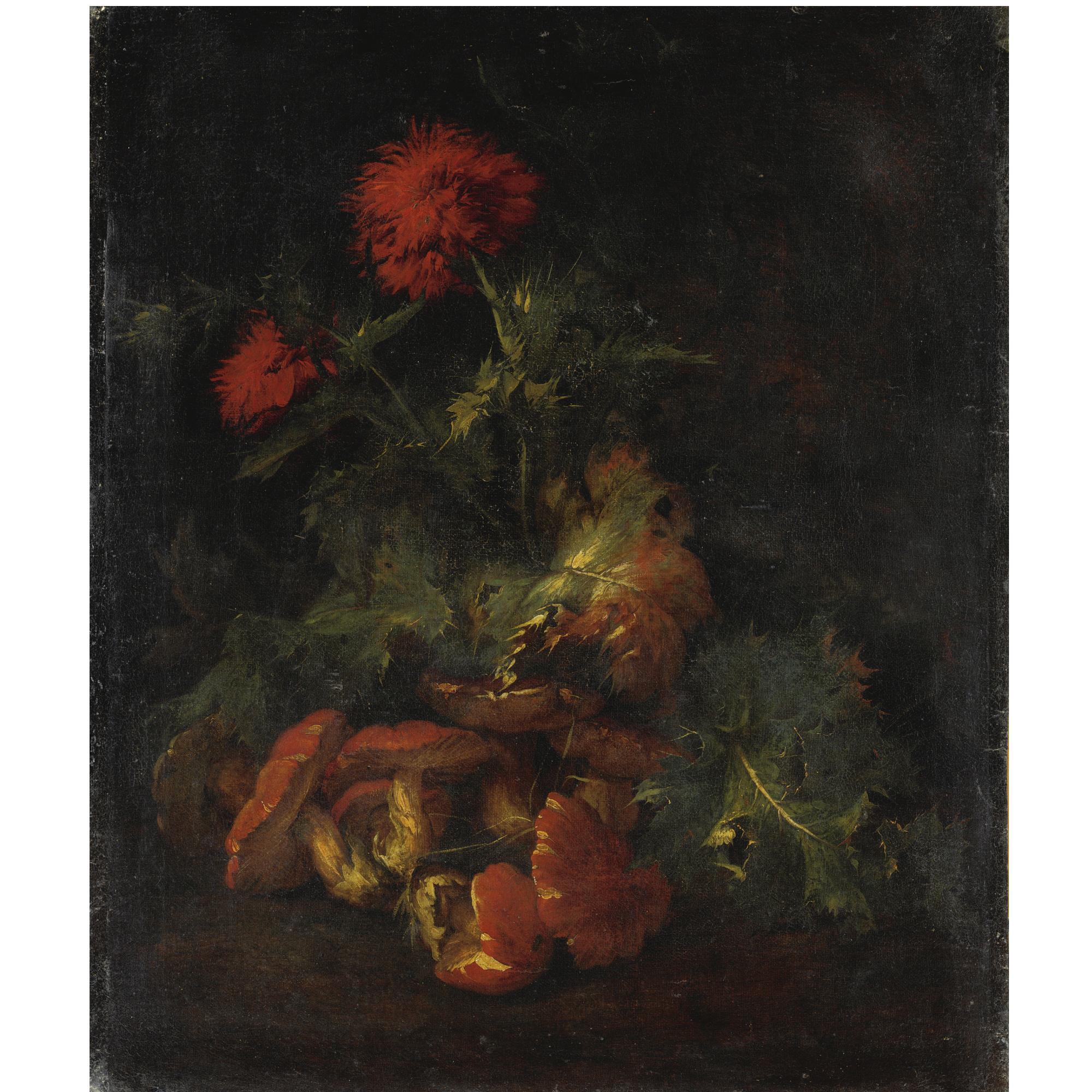 Niccolino van Houbraken - Natura Morta Di Fiori E Funghi