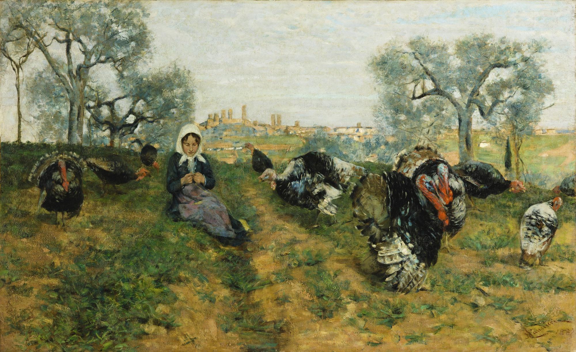 Niccolò Cannici - Young Girl With Turkeys