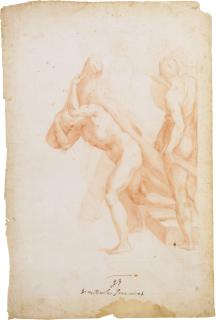 Niccolò Circignani - Study Of A Group Of Figures, Two Carrying Crosses