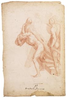 Niccolò Circignani - Study Of A Group Of Figures, Two Carrying Crosses