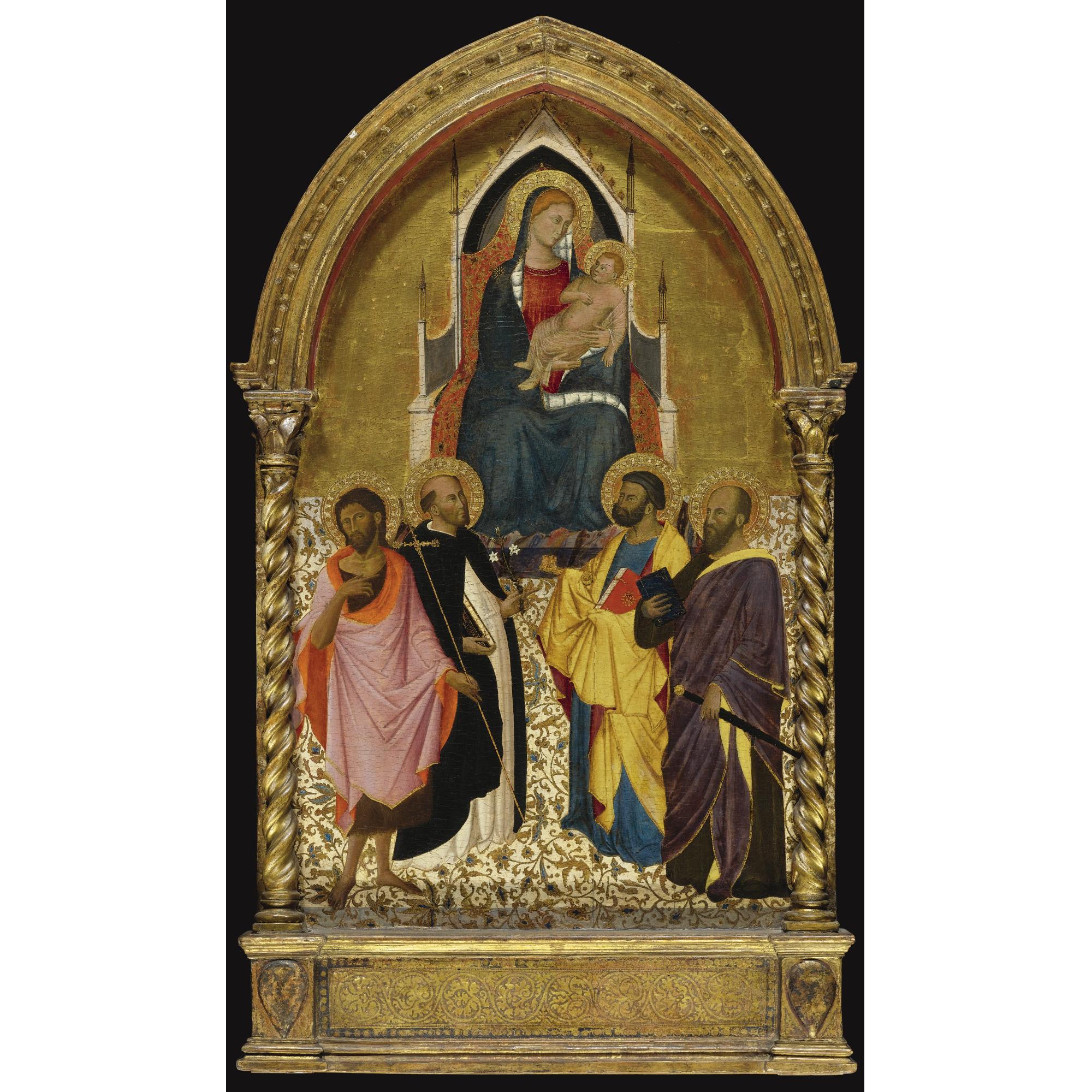 Niccolò Di Pietro Gerini - Virgin And Child With Saints John The Baptist, Dominic, Peter, And Paul