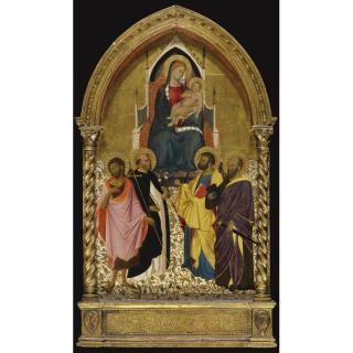 Niccolò Di Pietro Gerini - Virgin And Child With Saints John The Baptist, Dominic, Peter, And Paul