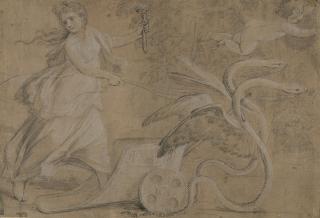 Niccolo Lapiccola - Demeter auf ihrem von Schlangen gezogenen Wagen.