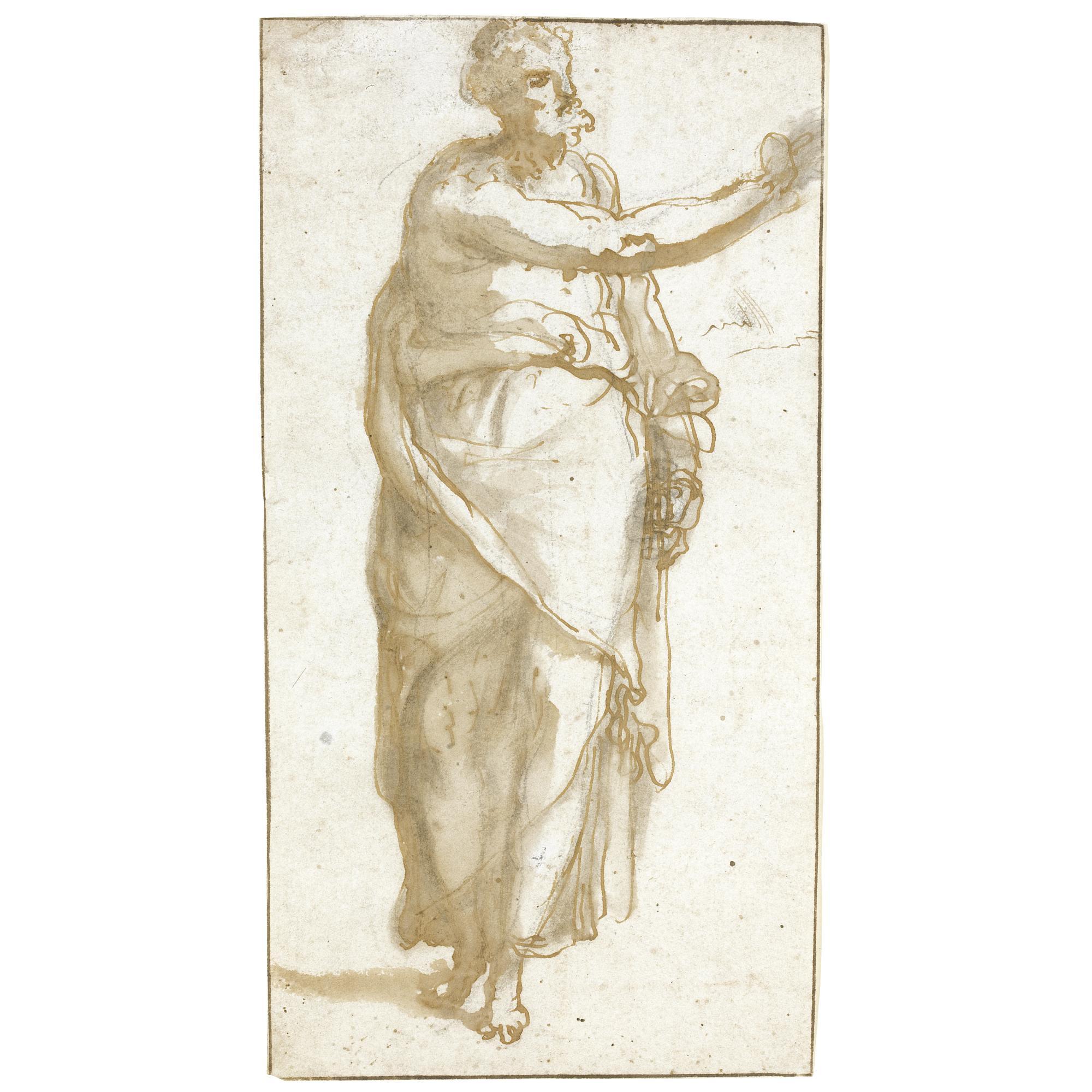 Niccolò Martinelli - A Standing Figure Of An Apostle, Pointing To The Right
