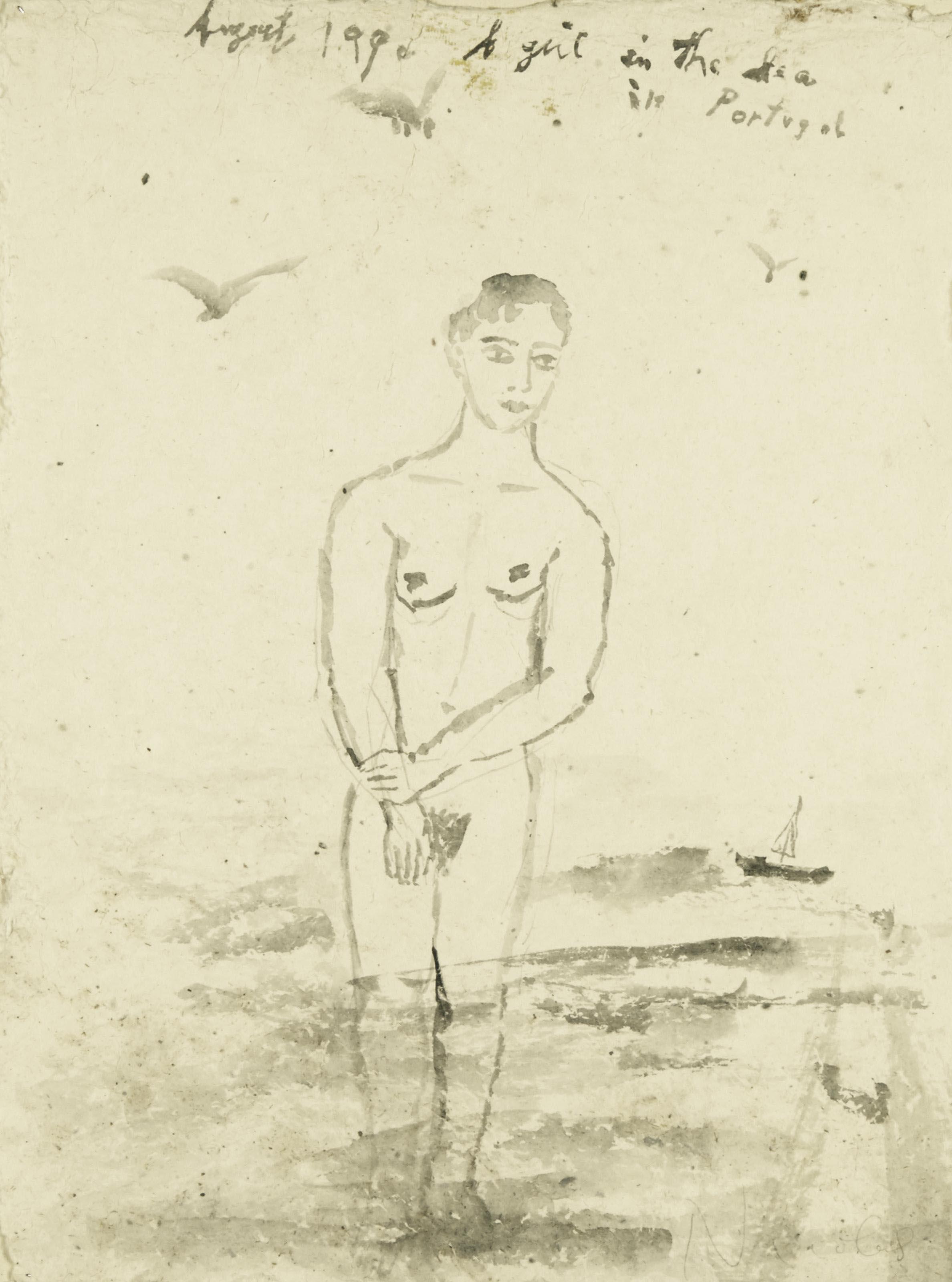 Nicholas Africano - Un ensemble de trois oeuvres:   (i) Angel. A girl in the sea in Portugal   (ii) He tried to carry something too large   (iii) Whiskey