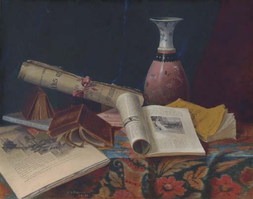 Nicholas Alden Brooks - Still Life With Vase And Books
