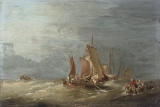 Nicholas Condy - Fishermen pulling in their lobster pots