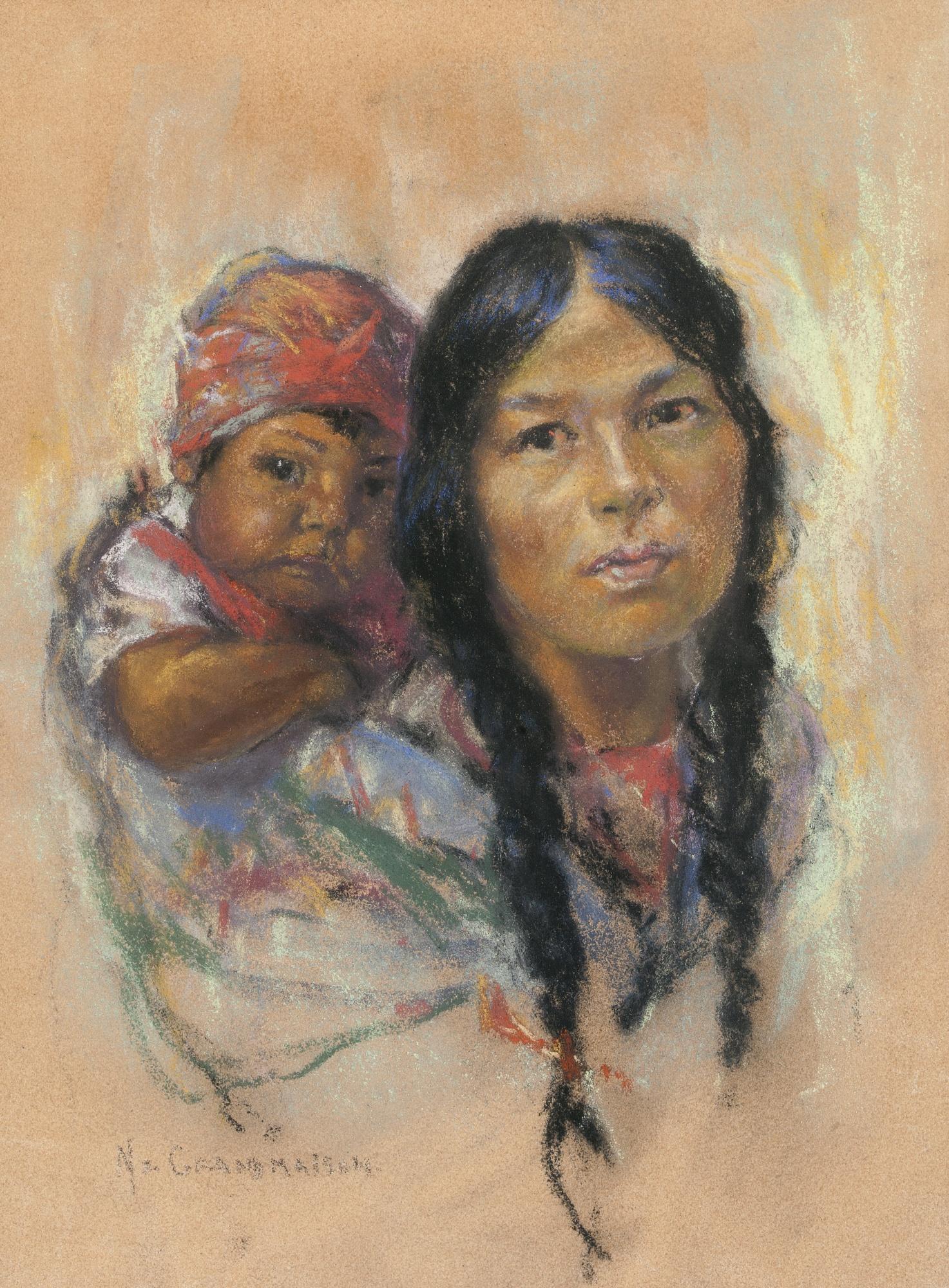 Nicholas De Grandmaison - Indian Mother And Child