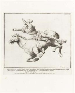 Nicholas Dorigny - Basso Rilievo antico nella Villa Borghese che Rappresenta curzio cavalier Romano il quale Gettandosi nella Uoragine si Sacrifica alla Saluezza della Patria, LXXXIII