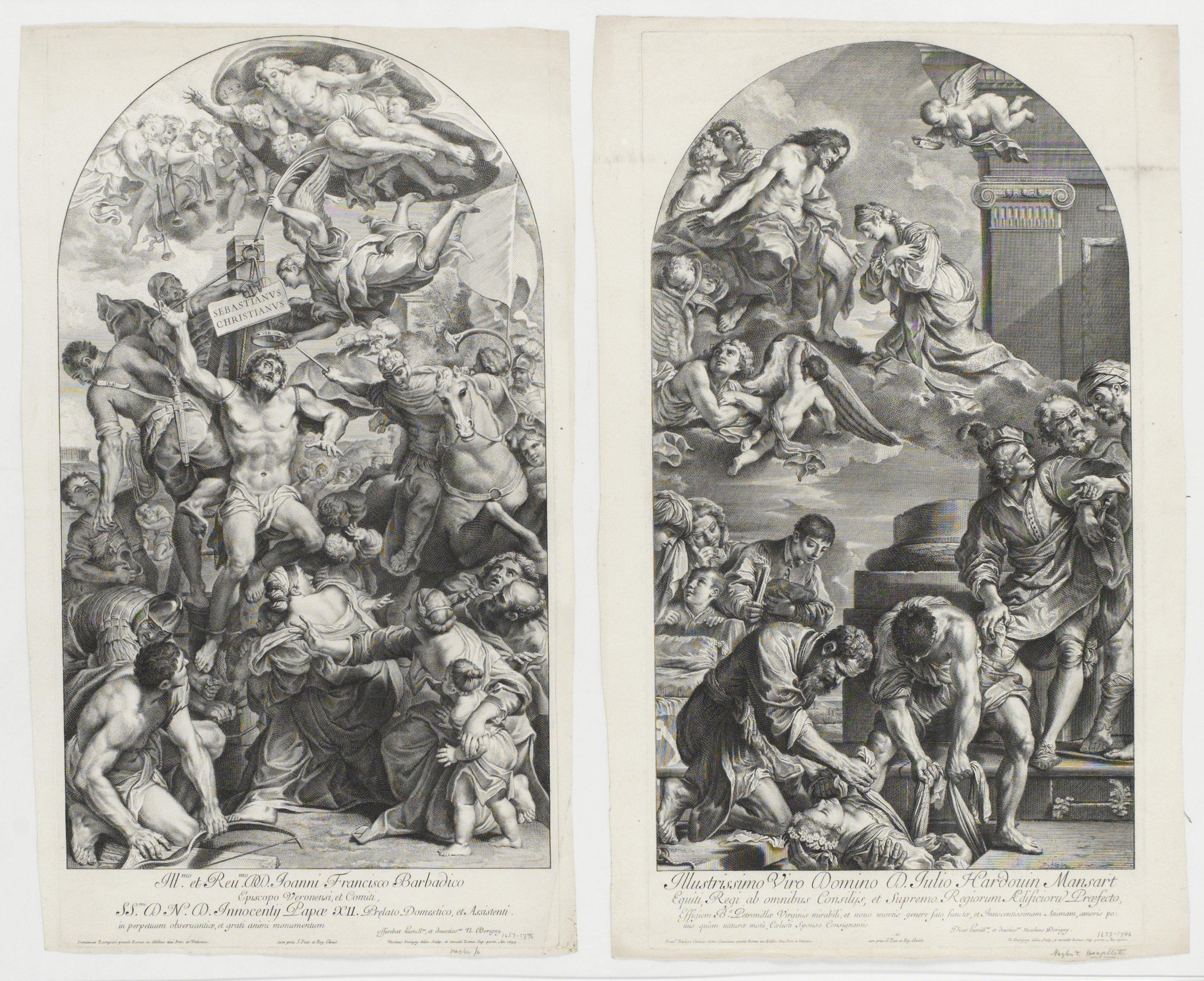 Nicholas Dorigny - St. Sebastians martyrium; St. Petronilles gravsättning. (2)