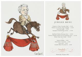 Nicholas Garland, O.B.E. - H.M. The Queen on horseback, The Golden Jubilee