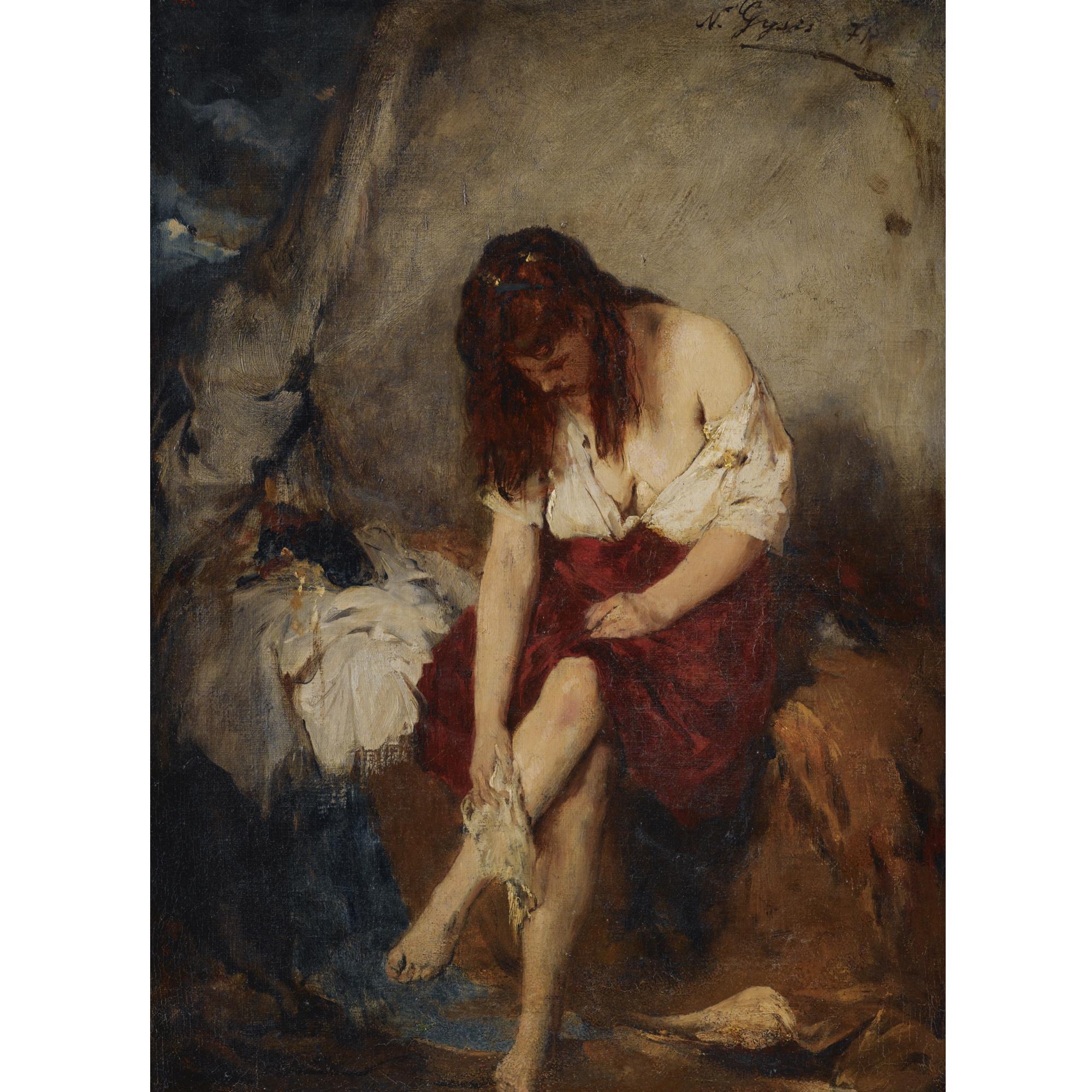 Nicholas Gysis - Greek Girl Washing By A River