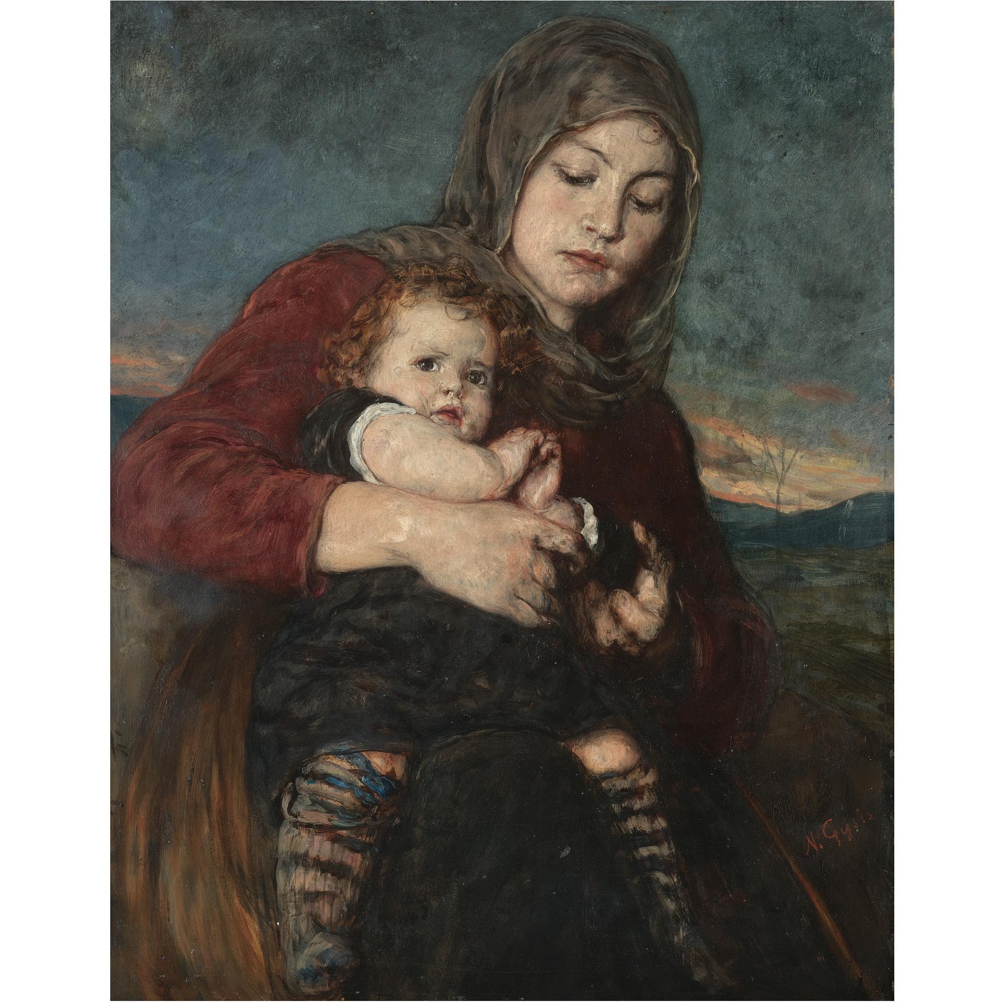 Nicholas Gysis - Greek Mother And Child