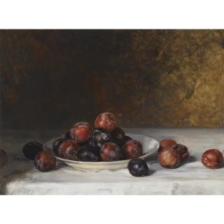 Nicholas Gysis - Greek still Life With A Plate Of Plums