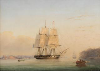 Nicholas Matthew Condy - A Royal Navy frigate at anchor in Plymouth