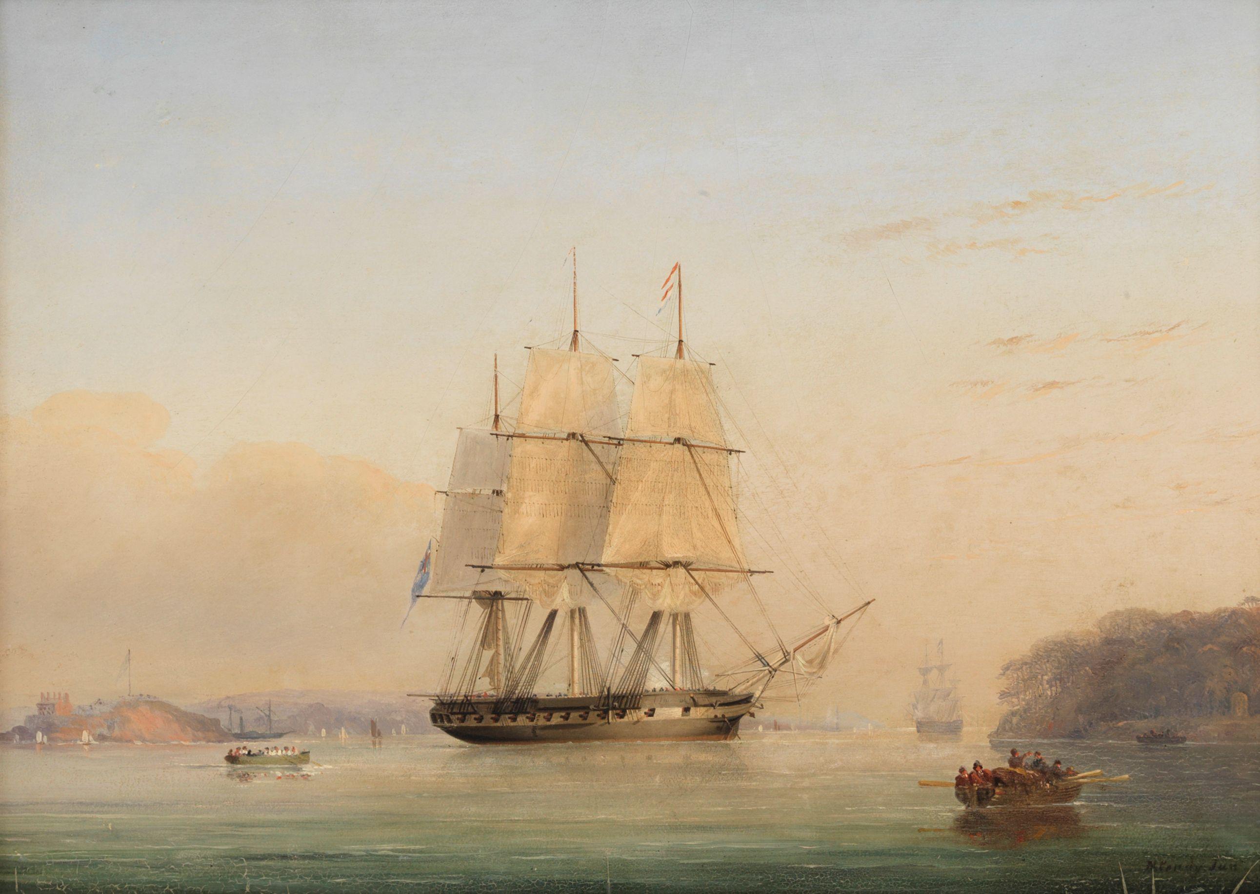 Nicholas Matthew Condy - A Royal Navy frigate at anchor