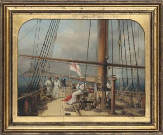 Nicholas Matthew Condy - The R.Y.S. cutter yacht  Ganymede,  with the owner J.H.W. Pigott Smyth Pigott Esq. on deck