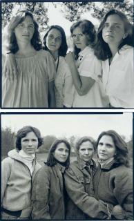 Nicholas Nixon - The Brown Sisters, Brighton, Massachusetts, 1985; The Brown Sisters, Woodstock, Virginia, 1990