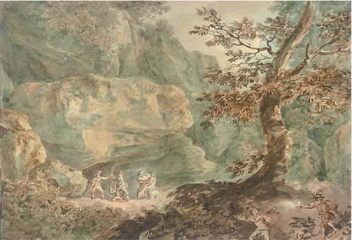 Nicholas Pocock, O.W.S. - A hillside massacre