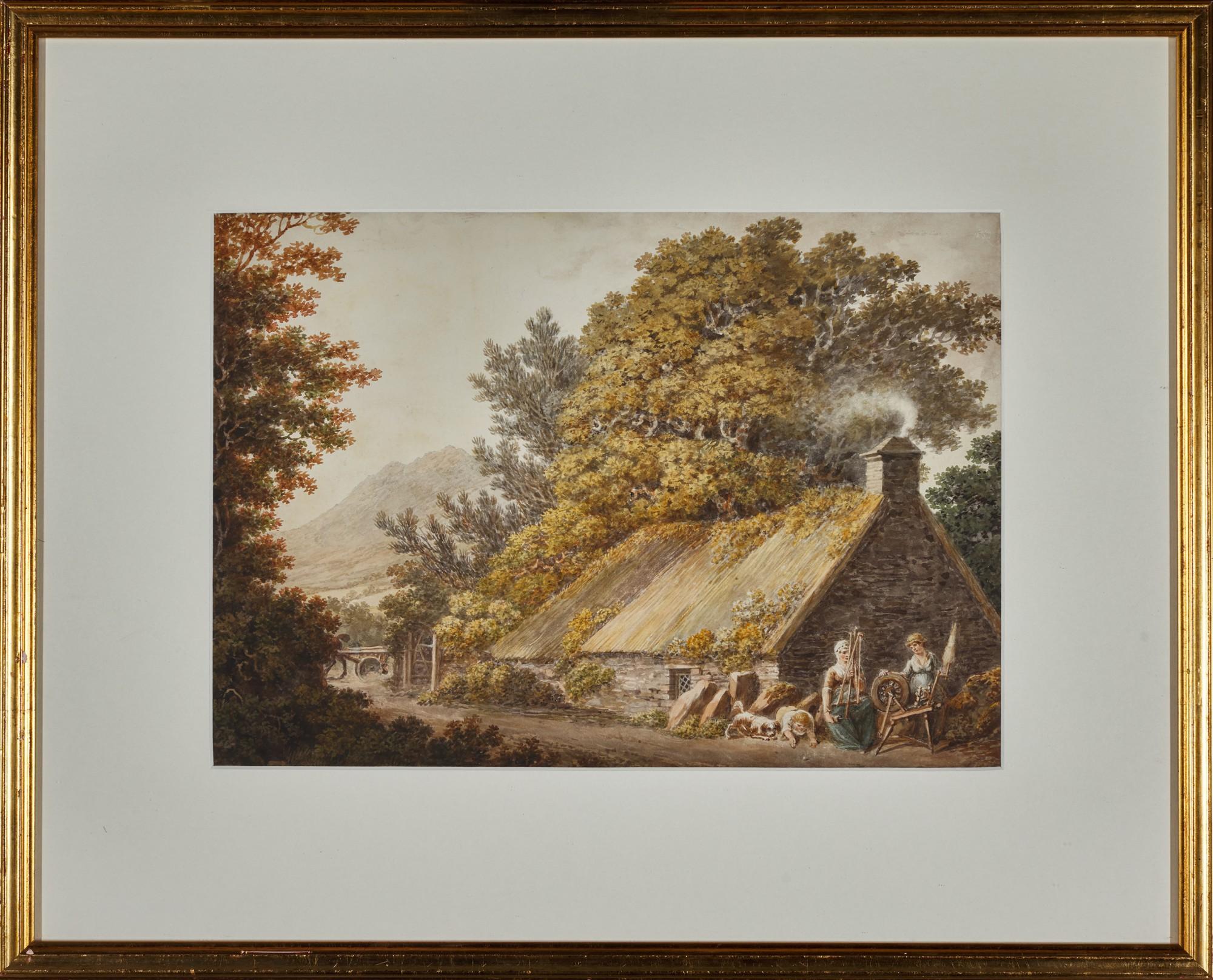 Nicholas Pocock - Spinning Outside A Cottage Near Inistioge, County Kilkenny, Ireland