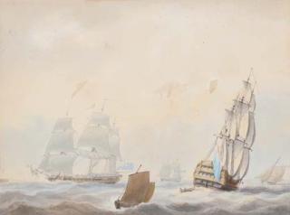 Nicholas Pocock - Various rates of the Royal Navy at sea