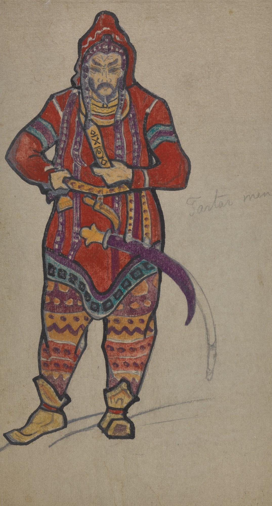 Nicholas Roerich - Costume Design for a Polovtsian Warrior in Prince Igor