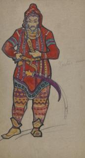 Nicholas Roerich - Costume Design for a Polovtsian Warrior in Prince Igor