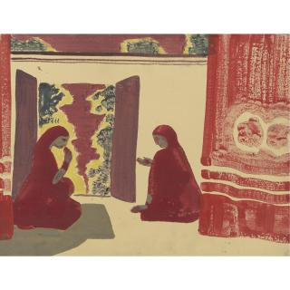 Nicholas Roerich - Russian A Persian Theatre (Sketch), 1920