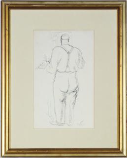 Nicholas Vasilieff - Portrait of an artist at work, said to be David Burliuk; and three companion drawings