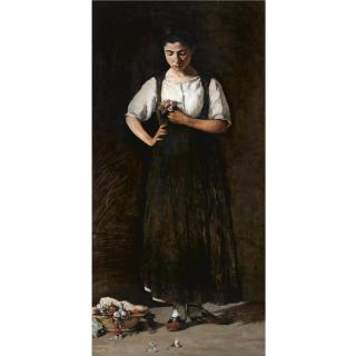 Nicholas Vokos - Young Girl With Flowers