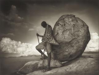 Nick Brandt - Maasai Leaning Against Rock, 1998