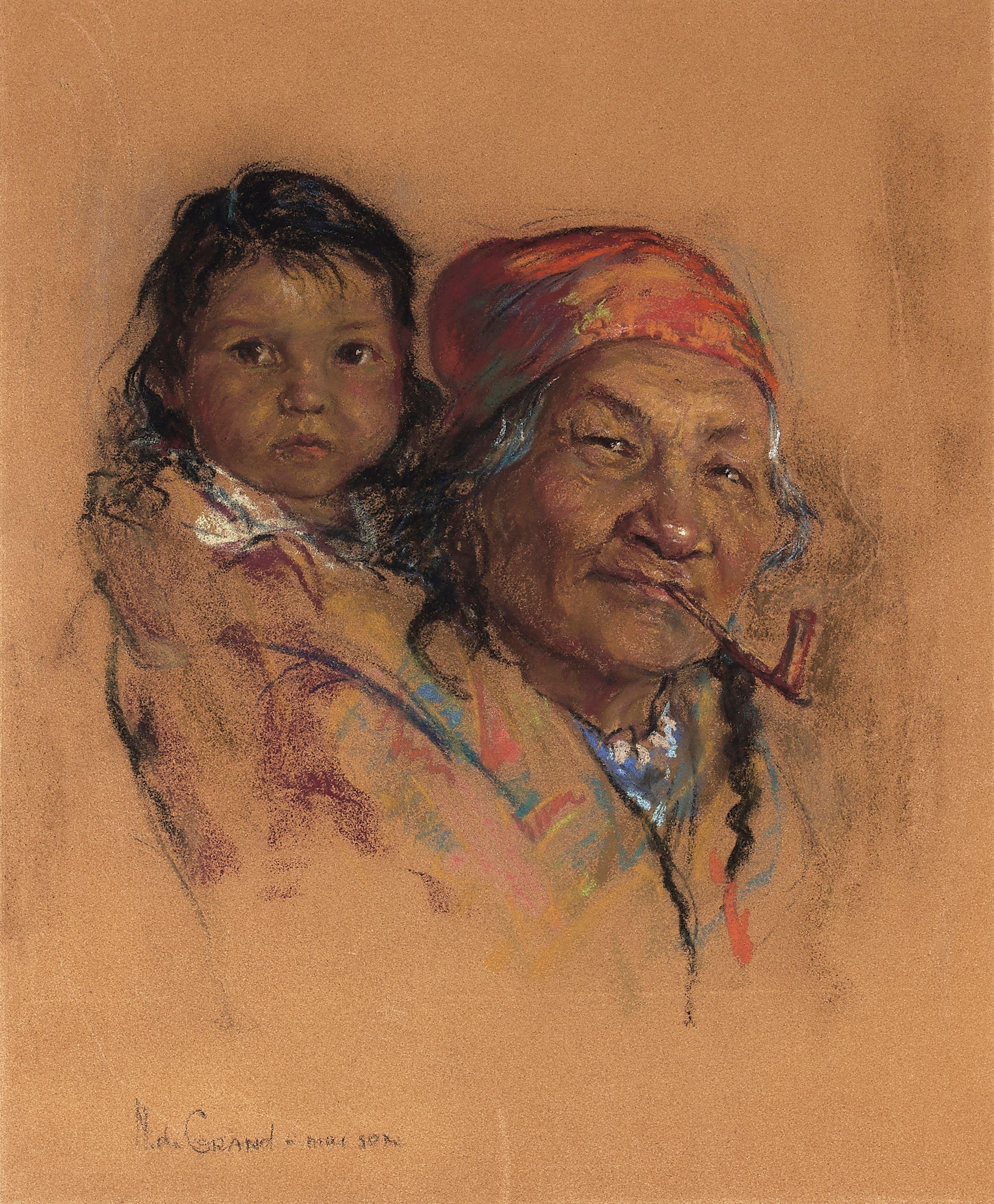 Nickola de Grandmaison - Mother with Child in a Papoose