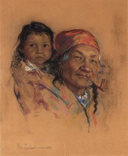 Nickola de Grandmaison - Mother with Child in a Papoose