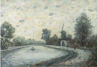 Nico van Rijn - Mill Along A Canal