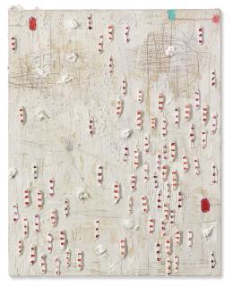 Nicola De Maria - Ltaduab - Testa Angelica Sublimesigned On The Reverse, Titled And Dated 1987 On The Overlap, Oil On Canvas.  This Work Is Accompanied By A Photo-Certificate Signed By Nicola De Maria.