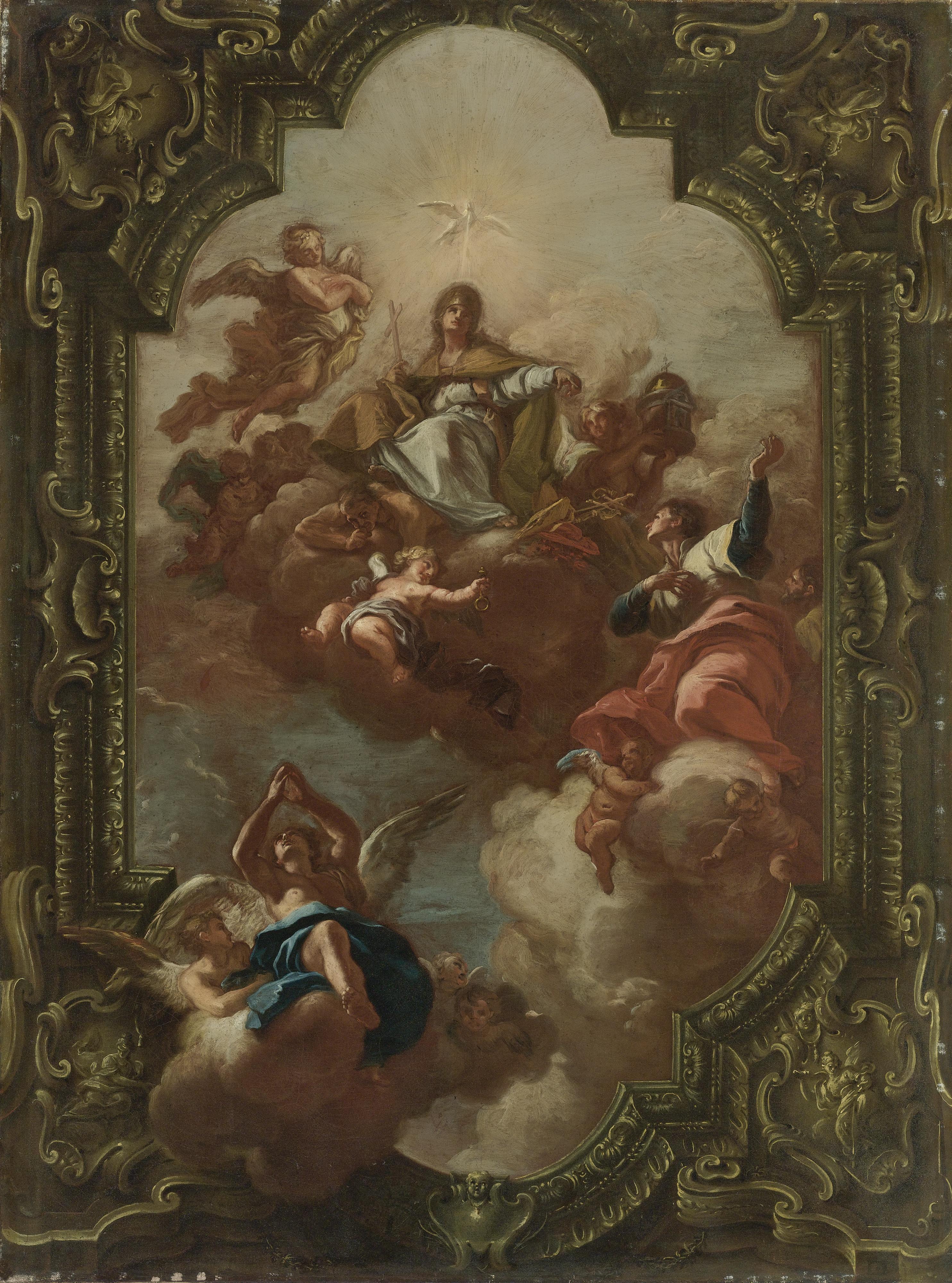 Nicola Maria Rossi - The Glorification Of The Roman Church: A Bozzetto For A Ceiling