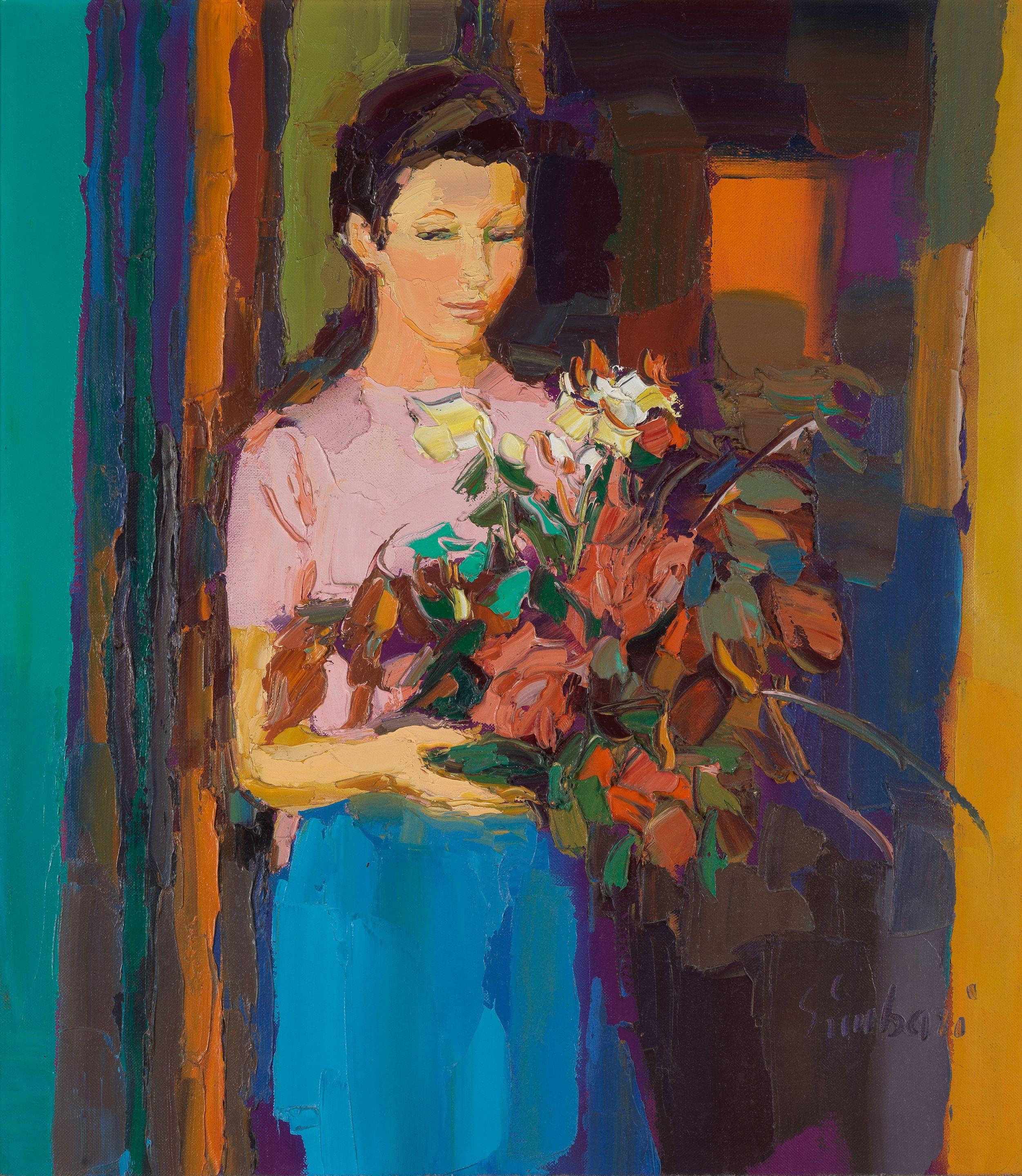 Nicola Simbari - La ragazza con fiori