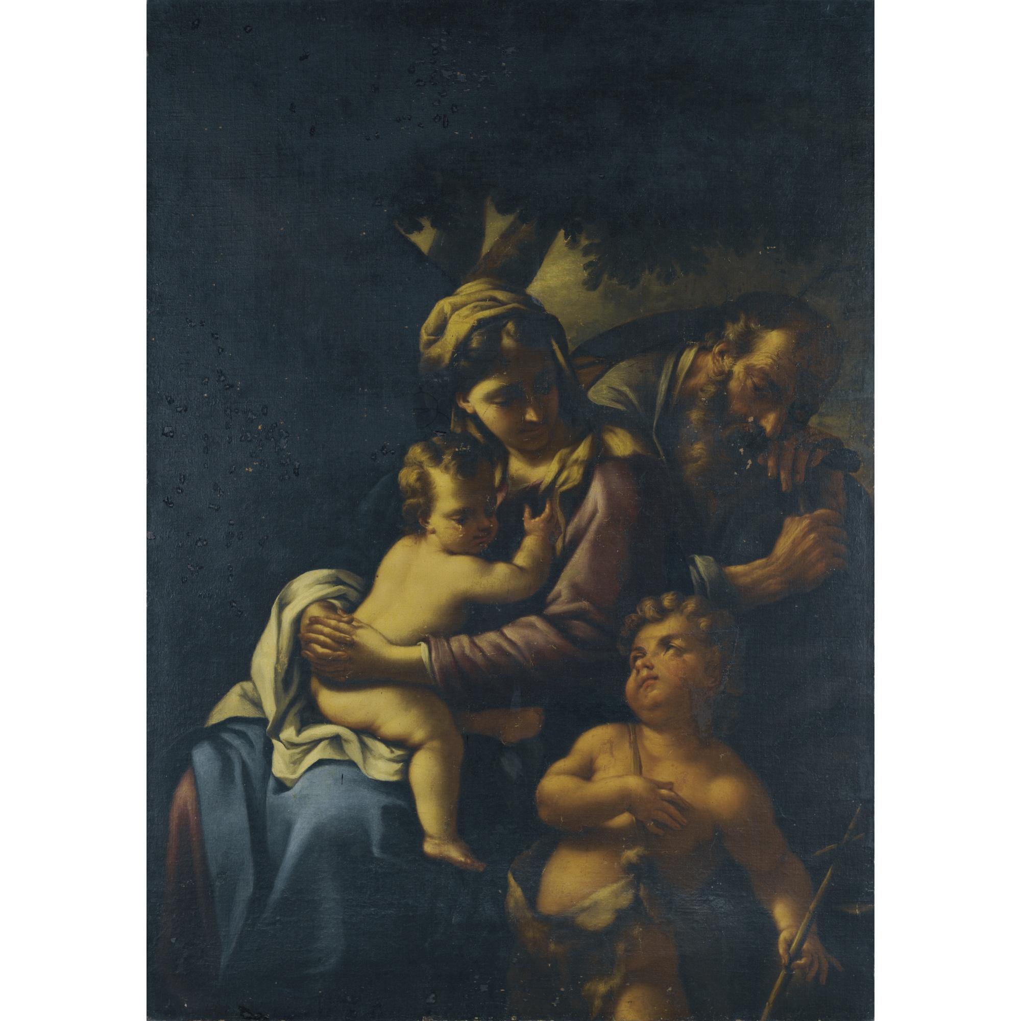 Nicola Vaccaro - Holy Family With The Infant Saint John The Baptist