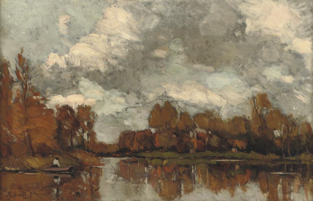 Nicolaas Bastert - An Autumnal afternoon along the river Vecht