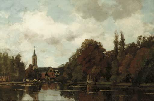 Nicolaas Bastert - Gezigt op Loenen aan de Vecht