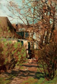Nicolaas Bastert - Tuin te Loenen: chickens in the garden