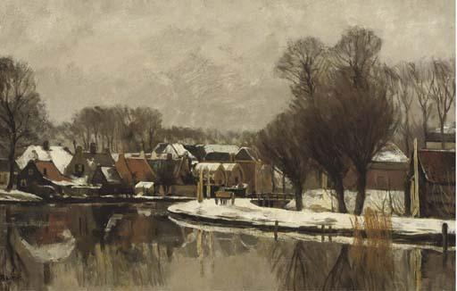 Nicolaas Bastert - Winter: the river Vecht between Breukelen and Maarssen