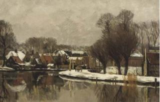 Nicolaas Bastert - Winter: the river Vecht between Breukelen and Maarssen