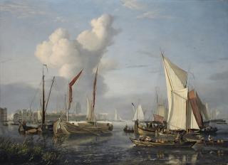 Nicolaas Baur - A view of the port at Dordrecht