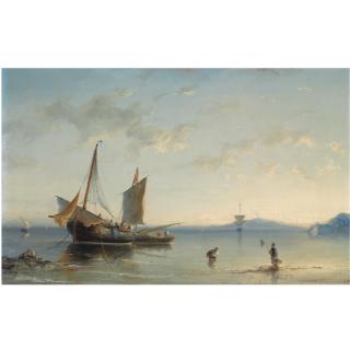 Nicolaas Riegen - Dutch Fishermen In The Bay Of Naples