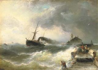 Nicolaas Riegen - The arrival of the steamship