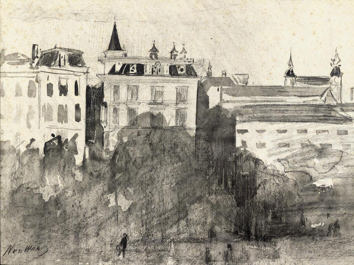 Nicolaas van der Waay - View of the Stadhouderskade towards the Lido, Amsterdam