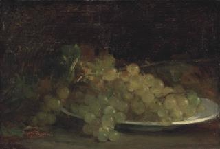 Nicolae Grigorescu - Still Life With Grapes (Recto); And Hay Wagon And Cattle (Verso)