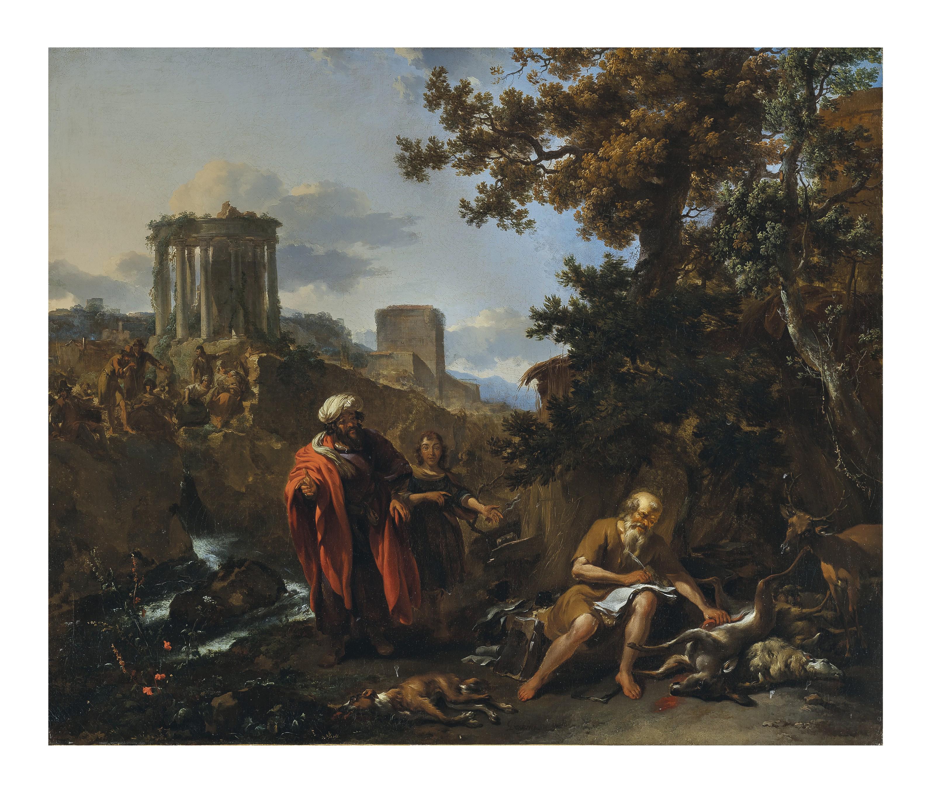 Nicolaes Berchem - Hippocrates visiting Democritus